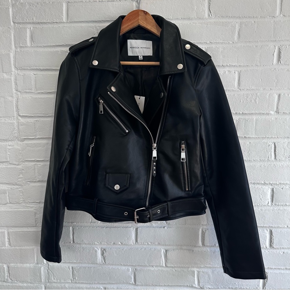NWT Rebecca Minkoff Jett Soft Faux Vegan Leather Moto Jacket Women’s Size Medium